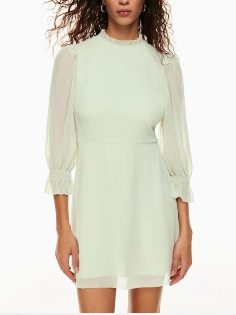 Aritzia Wilfred Swept Chiffon Mini Dress Rainwash Green Size 6
